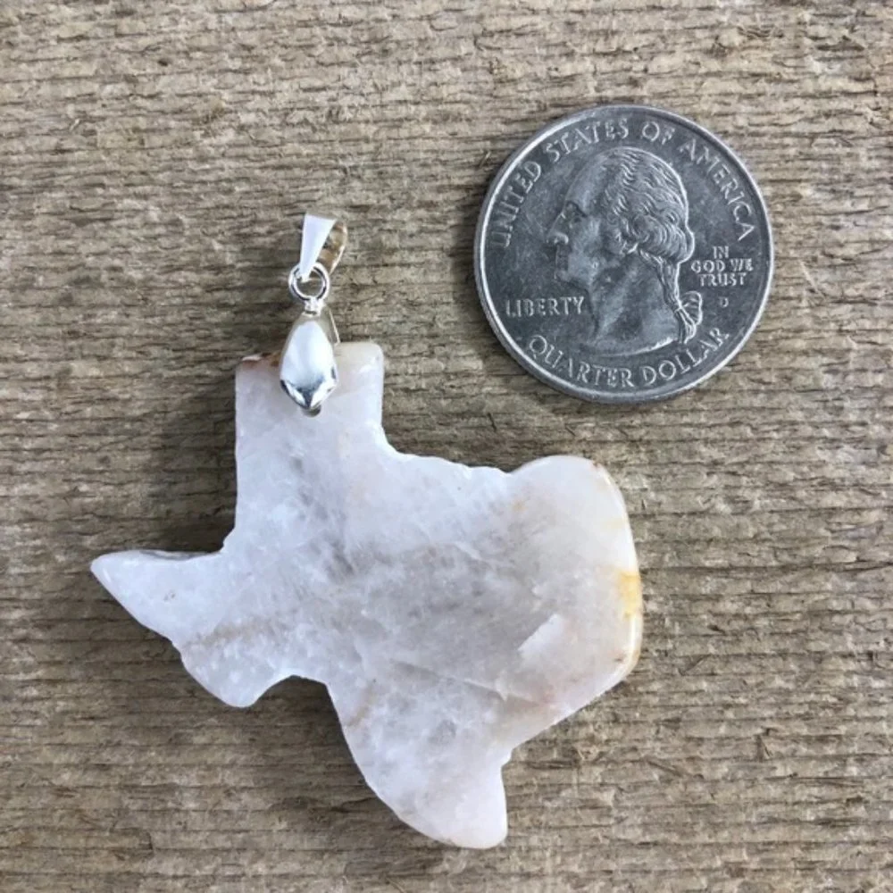Raw Quartz Crystal Shaped Texas Necklace Pendant